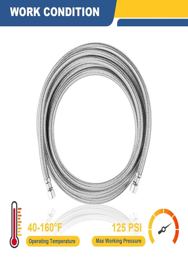 GUOFIS 10 FT Refrigerator Water Line,Stainless Steel Braided Ice Maker Hose with 1/4" Comp X 1/4"Compression Fittings(1PCS,10 Foot)(HOSE001) - Image 5