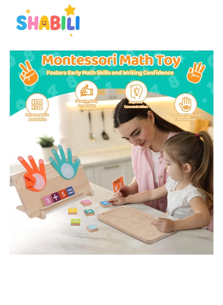 شبيلي كتل العد مونتيسوري للأطفال من 3 سنوات وما فوق، ألعاب رقمية خشبية تعليمية لمرحلة ما قبل المدرسة، لوحة عد تفاعلية ذات وجهين ورسم بالأرقام، أدوات رياضية حسية للأطفال، هدايا عيد ميلاد مثالية للأولاد والبنات من 3-5 سنوات - Image 3