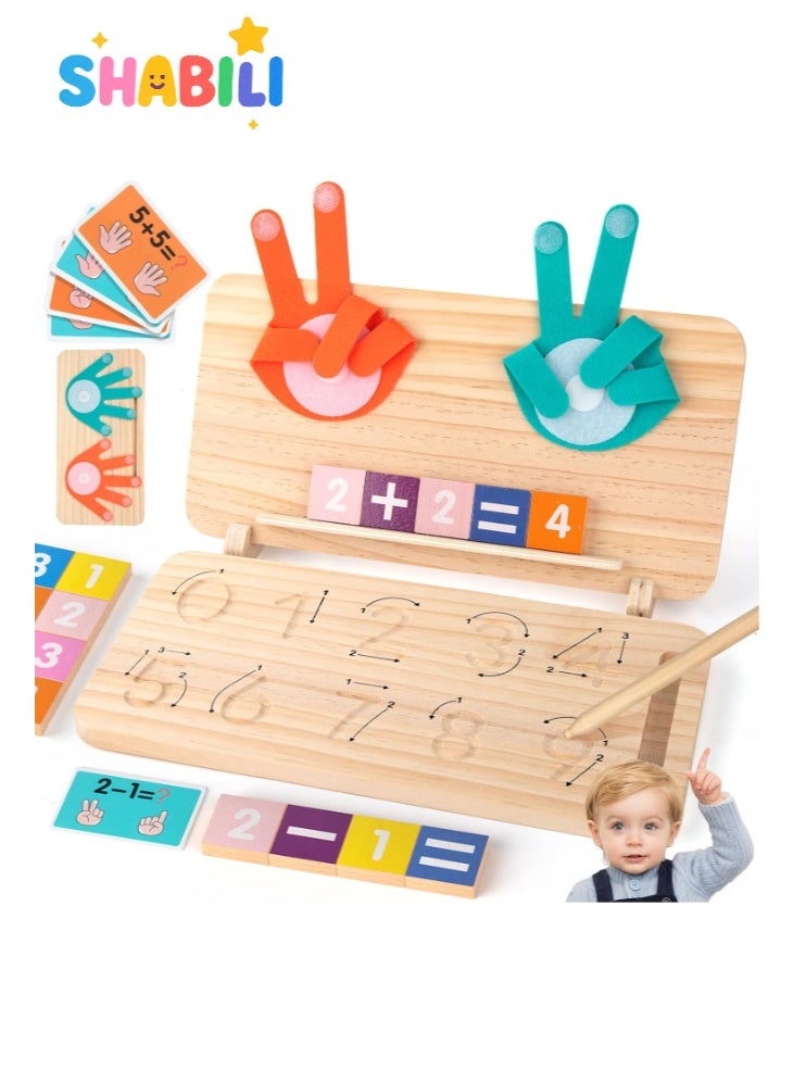 شبيلي كتل العد مونتيسوري للأطفال من 3 سنوات وما فوق، ألعاب رقمية خشبية تعليمية لمرحلة ما قبل المدرسة، لوحة عد تفاعلية ذات وجهين ورسم بالأرقام، أدوات رياضية حسية للأطفال، هدايا عيد ميلاد مثالية للأولاد والبنات من 3-5 سنوات - Image 1