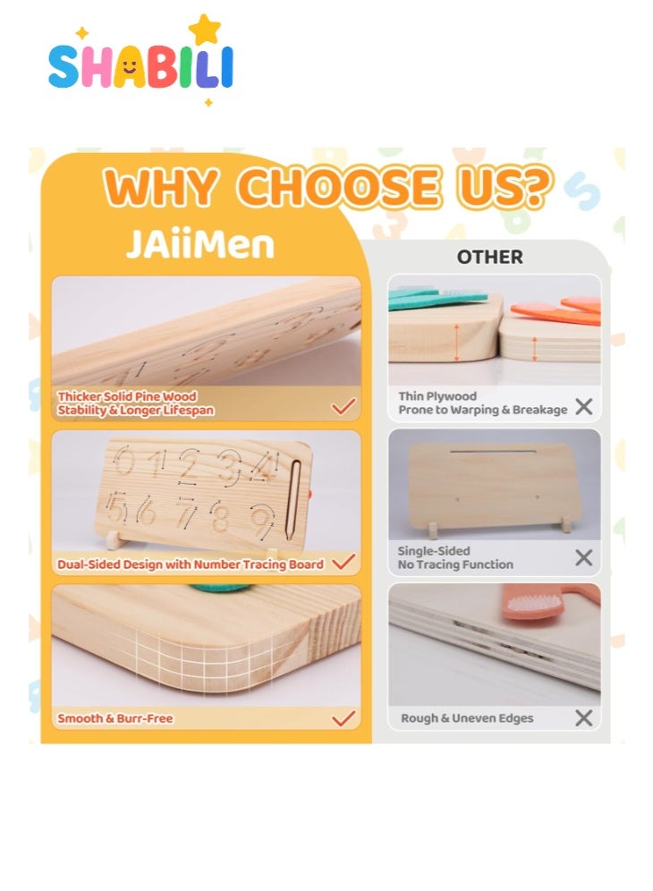 شبيلي كتل العد مونتيسوري للأطفال من 3 سنوات وما فوق، ألعاب رقمية خشبية تعليمية لمرحلة ما قبل المدرسة، لوحة عد تفاعلية ذات وجهين ورسم بالأرقام، أدوات رياضية حسية للأطفال، هدايا عيد ميلاد مثالية للأولاد والبنات من 3-5 سنوات - Image 2