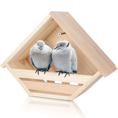 DoubleFill Cedar Dove Nesting Box Dove House Nest for Bird Pigeon Outside Doves Nesting and Roosting Platform Garden Decoration - Image 1