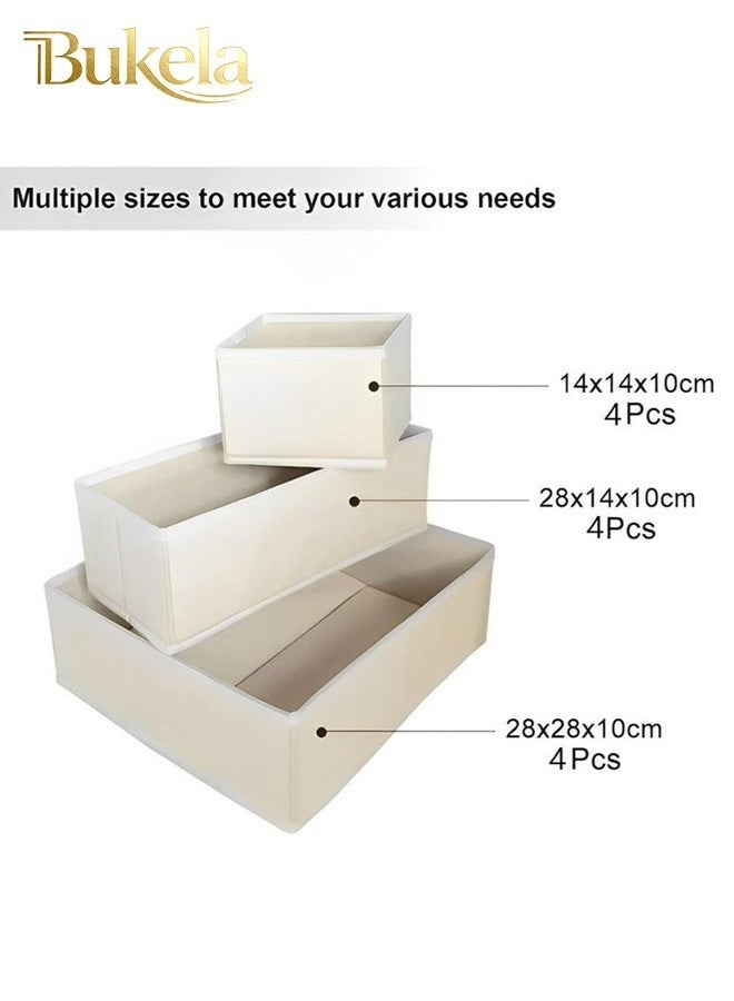 Bukela 12 Pieces Storage Organiser, Foldable Wardrobe Drawer Storage Organiser Storage Box for Clothes, Bra, Underwear, Pants, Panties etc. - Image 2