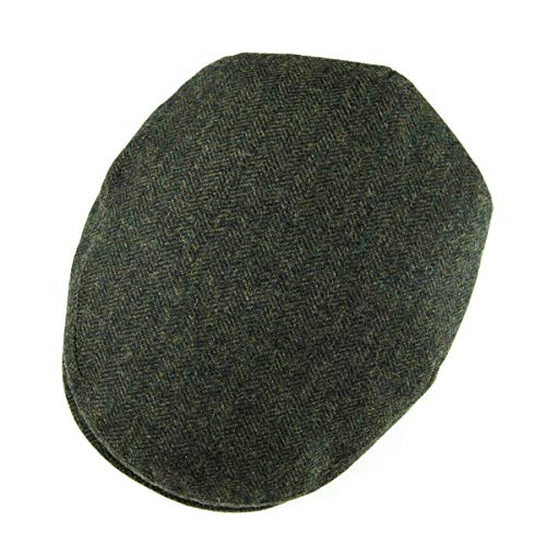 VOBOOM Men's Herringbone Flat Ivy Newsboy Hat Wool Blend Gatsby Cabbie Cap (Army Green, 7 5/8) - Image 5