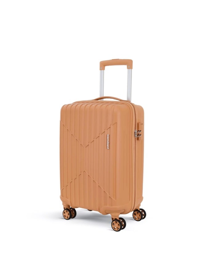 KAMILIANT by American Tourister Savvy Small Cabin Trolley Bag, 55 cm, Hard Case Polypropylene Luggage with 360° Spinner Wheels & Combination Lock, Orange Pastry - Image 1