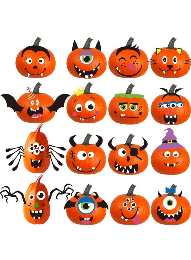DIYASY Foam Pumpkin Decorations Craft Kit,32 Pcs Halloween Diy Pumpkin Face Stickers For Kids Halloween Party Decoration 2 Pack - Image 1