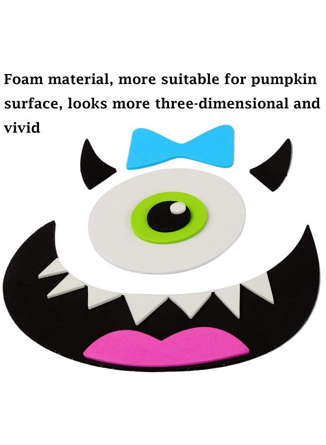 DIYASY Foam Pumpkin Decorations Craft Kit,32 Pcs Halloween Diy Pumpkin Face Stickers For Kids Halloween Party Decoration 2 Pack - Image 4