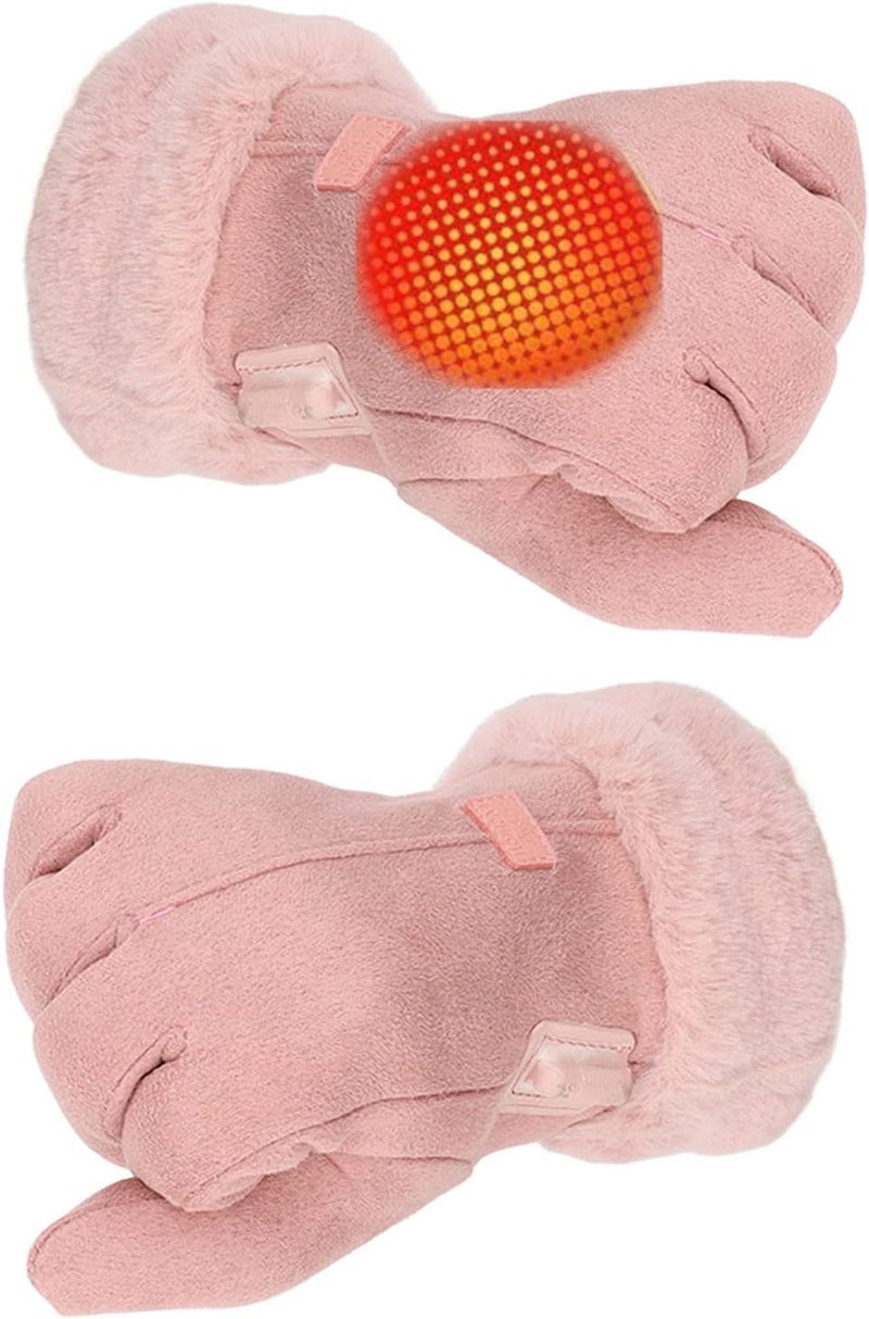 Focket Heated Gloves for Women Rechargeable Outdoor Hand Warmer Gloves Electric Heated Gloves Touchscreen Thermal Insulated Heated Gloves for Climbing Hiking Cycling Ski - Image 1