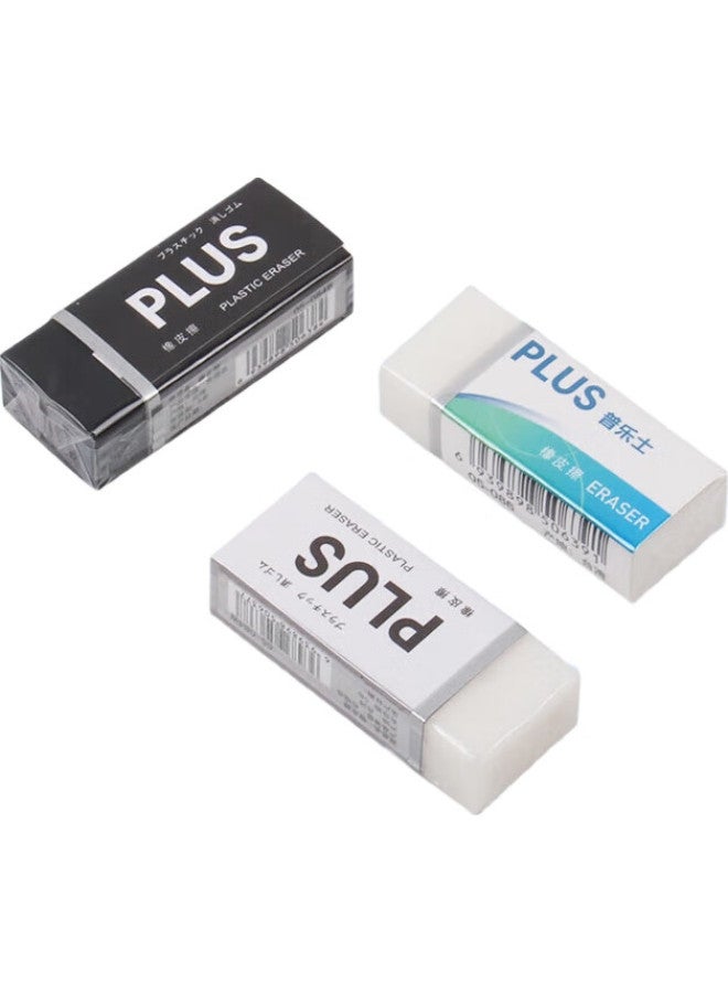 Plus Pvc Eraser For Children, Students, College Entrance Exam, Office Use, Pencil Sketching, Erasable Drawing, White, 5 Pieces - Image 3