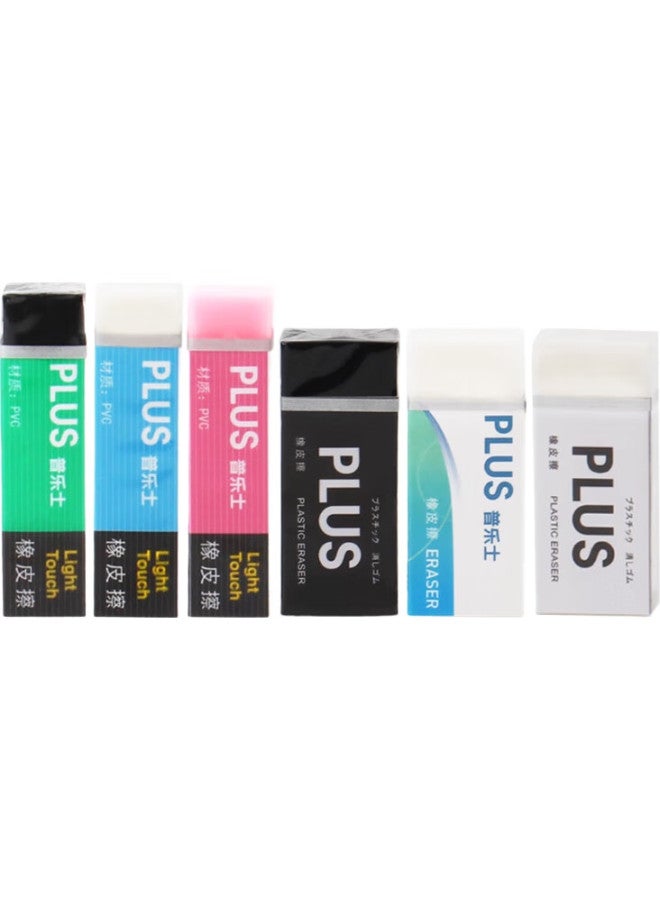 Plus Pvc Eraser For Children, Students, College Entrance Exam, Office Use, Pencil Sketching, Erasable Drawing, White, 5 Pieces - Image 1