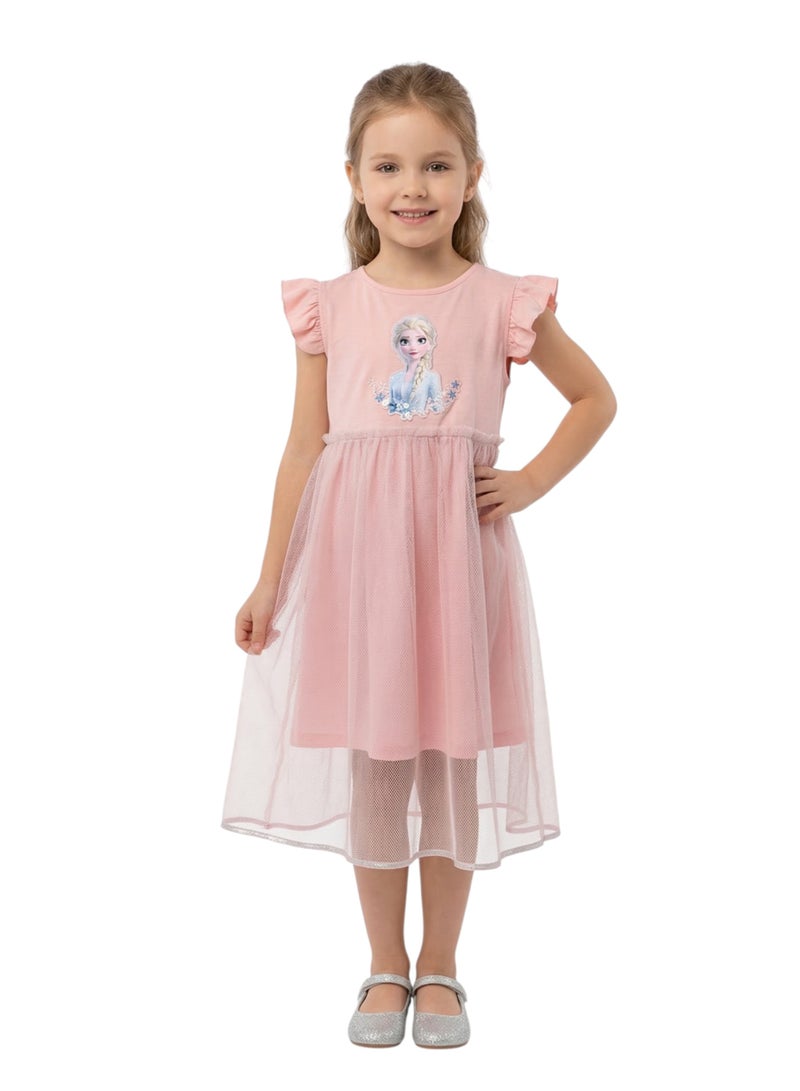 D'Daniela Pink Tulle Overlay Dress - Image 1