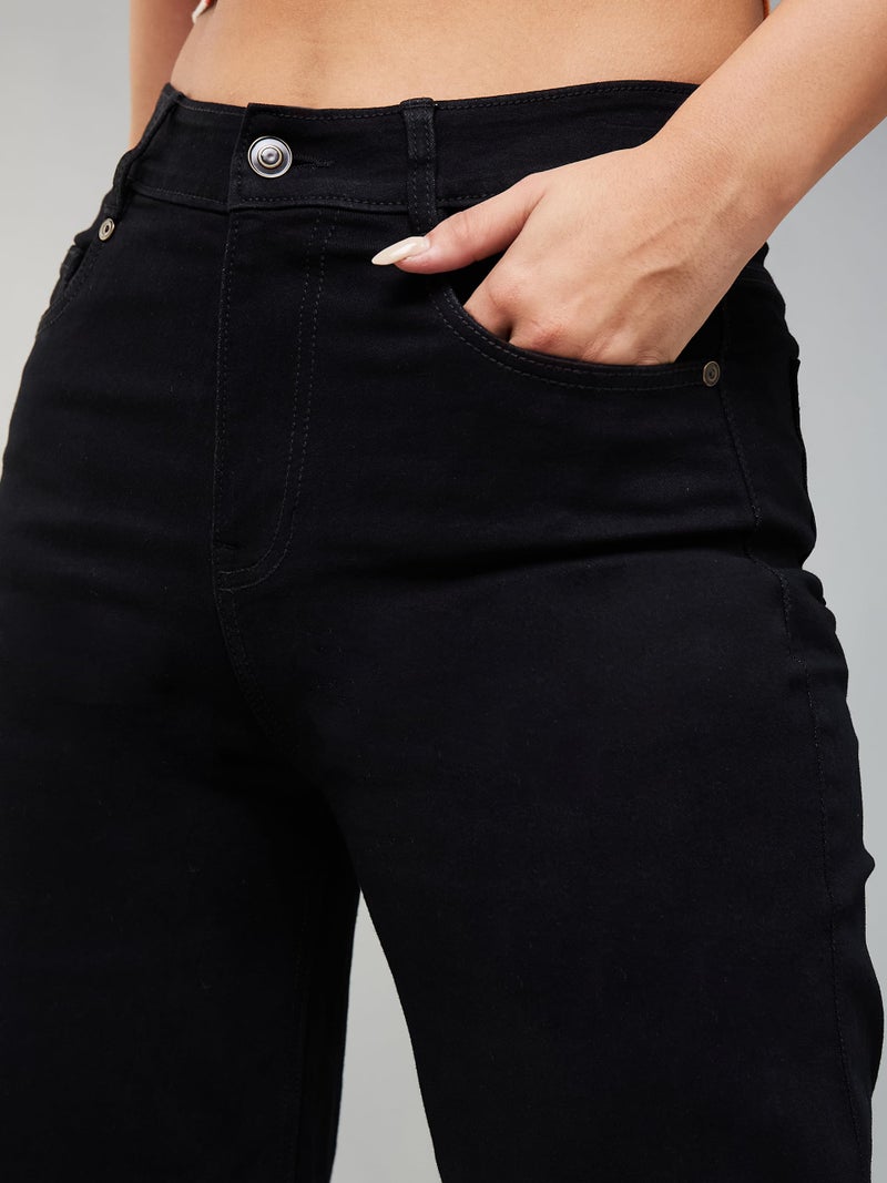 Miss Chase Women's High Rise Regular Length Stretchable Wide Leg Denim Jeans (MCSS24DEN98-82-334-34, True Black, 34) - Image 5