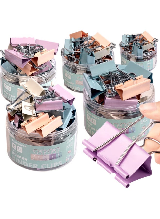 Sunwood 50Mm Morandi Colorful Binder Clips/Metal Clips/Bill Clips/Long Tail Clips, Office Supplies, 12 Pieces/Tube, 2011F - Image 3