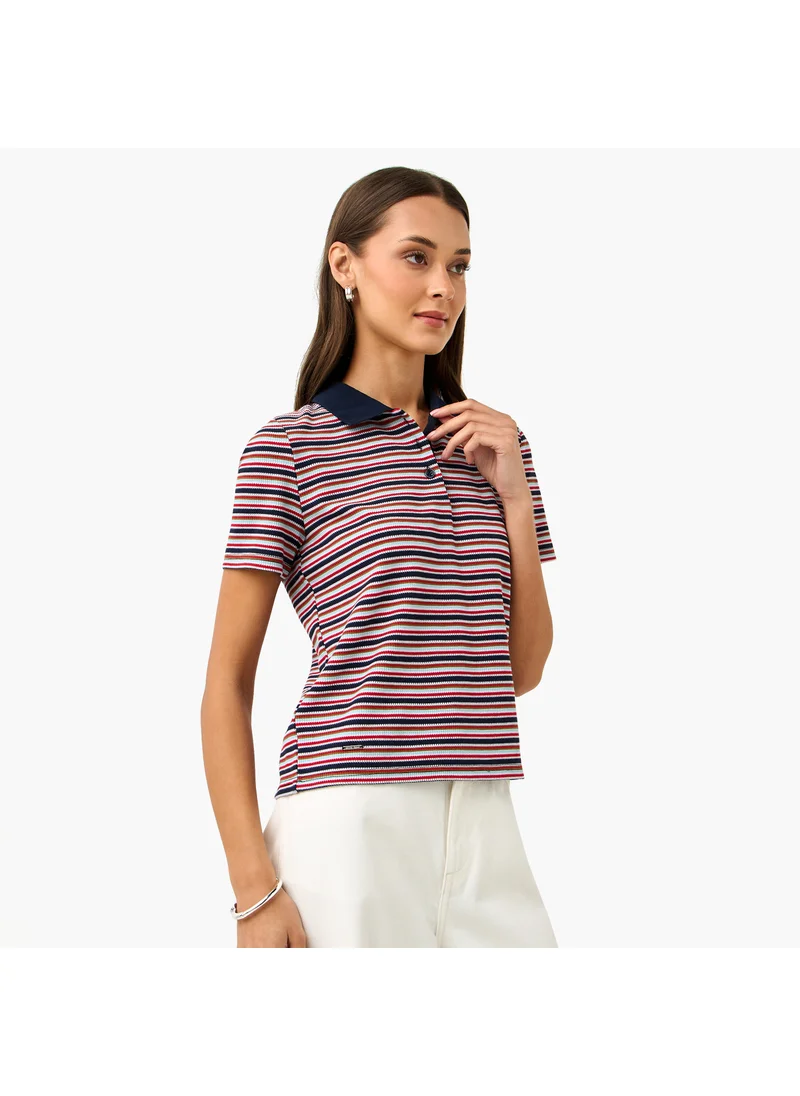 لي كوبر Lee Cooper Striped Polo T-shirt