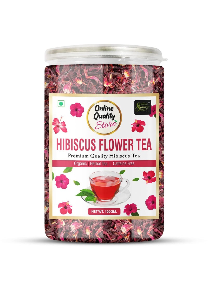 Online Quality Store Hibiscus Flower Tea Herbal Tea Organic Hibiscus Tea Use for Iced Tea hibiscus tea leaves|Natural Hibiscus Flower Tea Whole Leaf 100g, Pack of 1 - Image 1