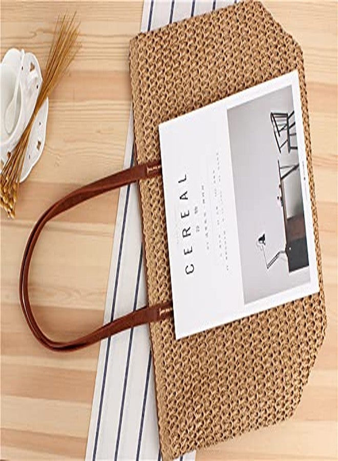 Naimo Women Straw Shoulder Bag Woven Summer Beach Tote Large Casual Weaving Rattan Handbag Purse - Image 4
