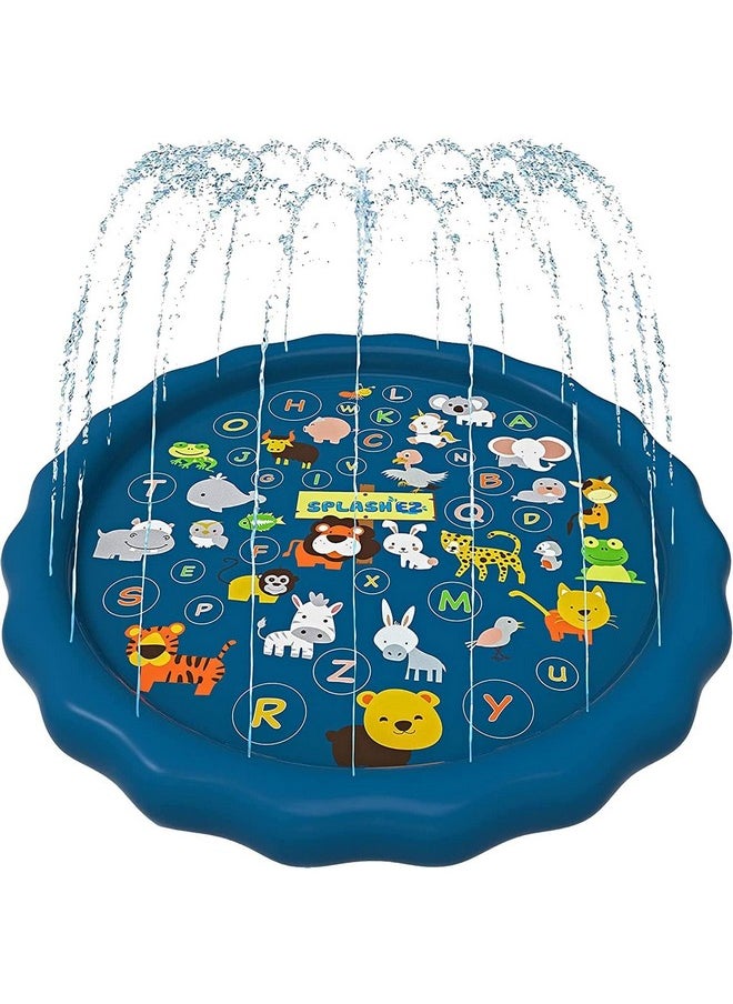SplashEZ SplashEZ 3-in-1 Splash Pad, Sprinkler for Kids & Baby Pool for Learning - Toddler Sprinkler Pool, 60’’ Outside Water Toys - “from A to Z” Outdoor Play Mat for Babies & Toddlers  - Image 1