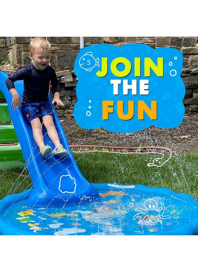 SplashEZ SplashEZ 3-in-1 Splash Pad, Sprinkler for Kids & Baby Pool for Learning - Toddler Sprinkler Pool, 60’’ Outside Water Toys - “from A to Z” Outdoor Play Mat for Babies & Toddlers  - Image 3