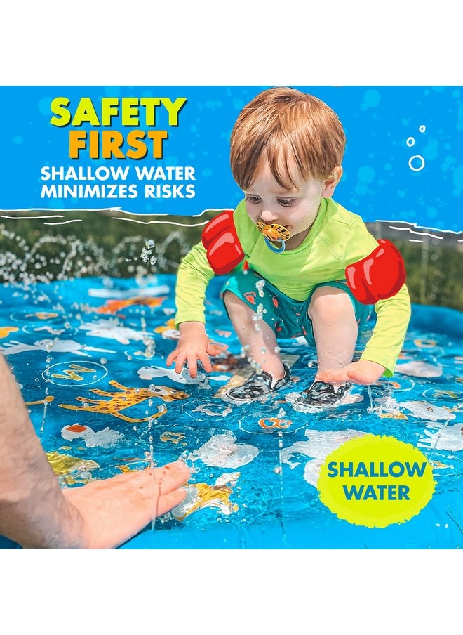 SplashEZ SplashEZ 3-in-1 Splash Pad, Sprinkler for Kids & Baby Pool for Learning - Toddler Sprinkler Pool, 60’’ Outside Water Toys - “from A to Z” Outdoor Play Mat for Babies & Toddlers  - Image 4