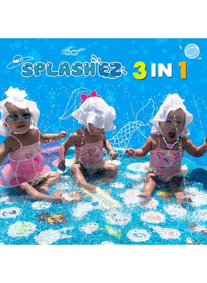 SplashEZ SplashEZ 3-in-1 Splash Pad, Sprinkler for Kids & Baby Pool for Learning - Toddler Sprinkler Pool, 60’’ Outside Water Toys - “from A to Z” Outdoor Play Mat for Babies & Toddlers  - Image 5