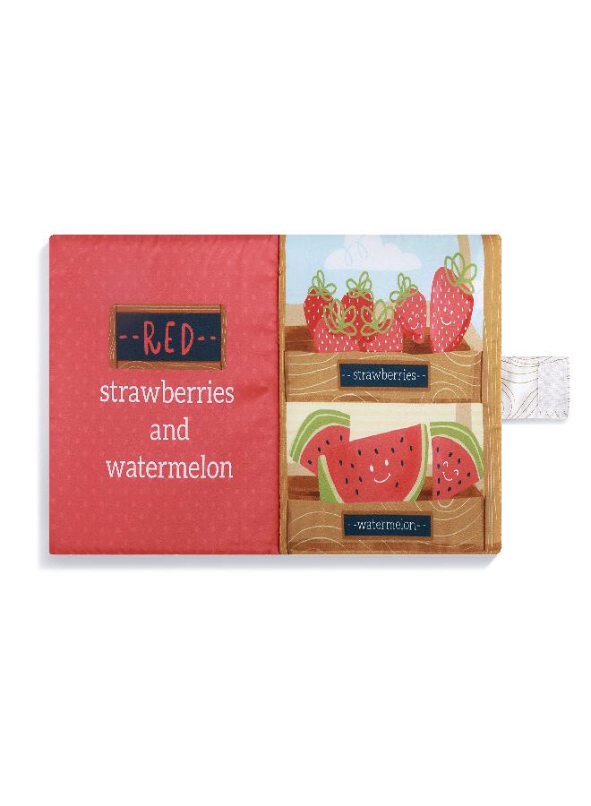 DEMDACO Farmer's Market Bright Colors 7 x 7 Polyester Fabric Baby Soft Touch Feel Book - Image 2