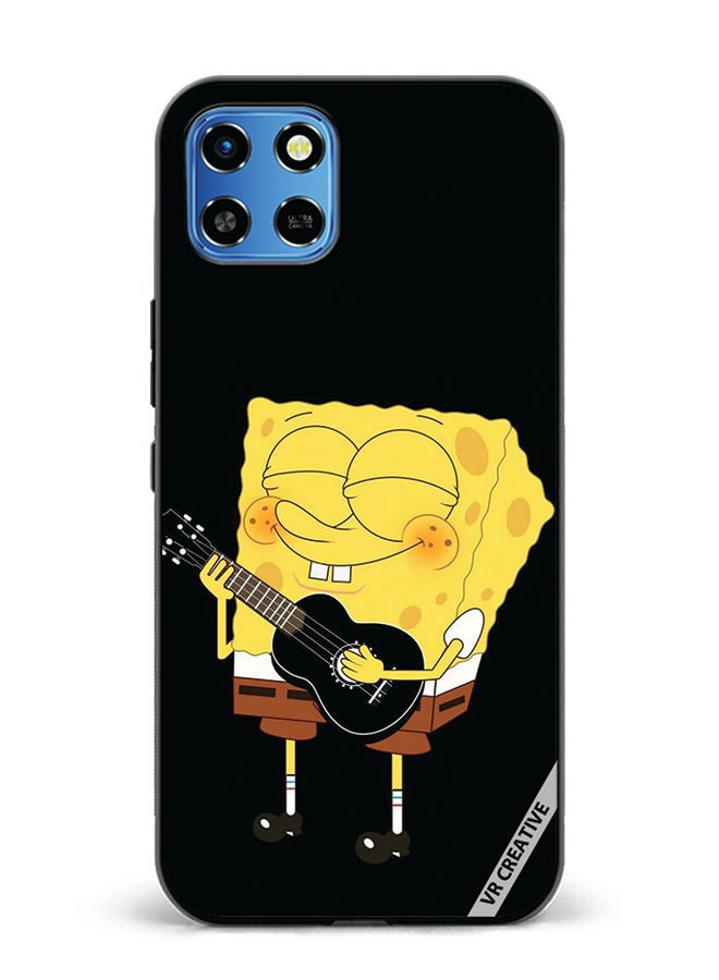 VR CREATIVE Protective Case Cover For Infinix Smart 6 HD Spongebob With Guitar Design Multicolour - Image 1