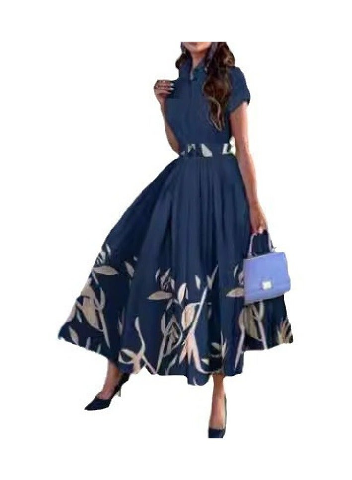 Shougu Shirt Collar Short Sleeved Button Up Dress  - Image 1