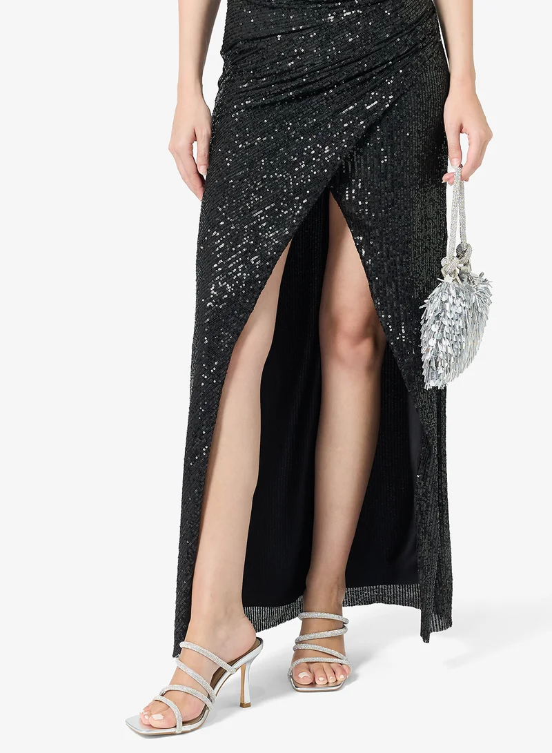 Truffle Silver Gold Embellished High Heel Strap Detail Sandals for Women | Best Price UAE