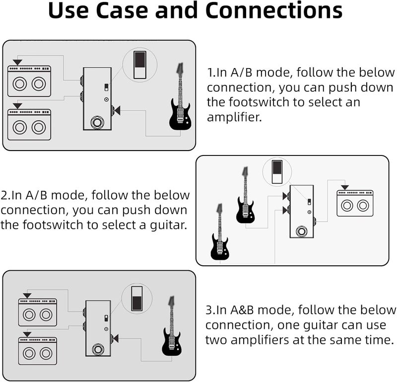 Sunydog ABY Line Selector ABY Channel Switch AB Switch Mini Guitar Effect Pedal True Bypass Guitar Bass Pedal AB Box - Image 3