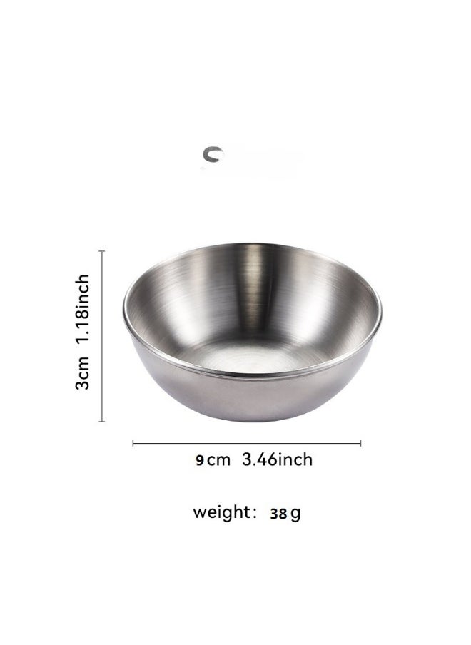 NIBEMINENT Stainless Steel Gold Sauce Dish Round Large Primary-Sauce Dish 