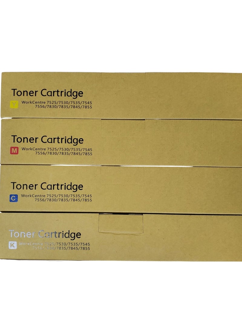 Z-Black Compatible Toner Cartridge for XEROX WORKCENTRE 7525 / 7530 / 7535 / 7545 / 7556 / 7830 / 7835 / 7845 / 7855 (All 4 Pieces Complete Set) - Image 2