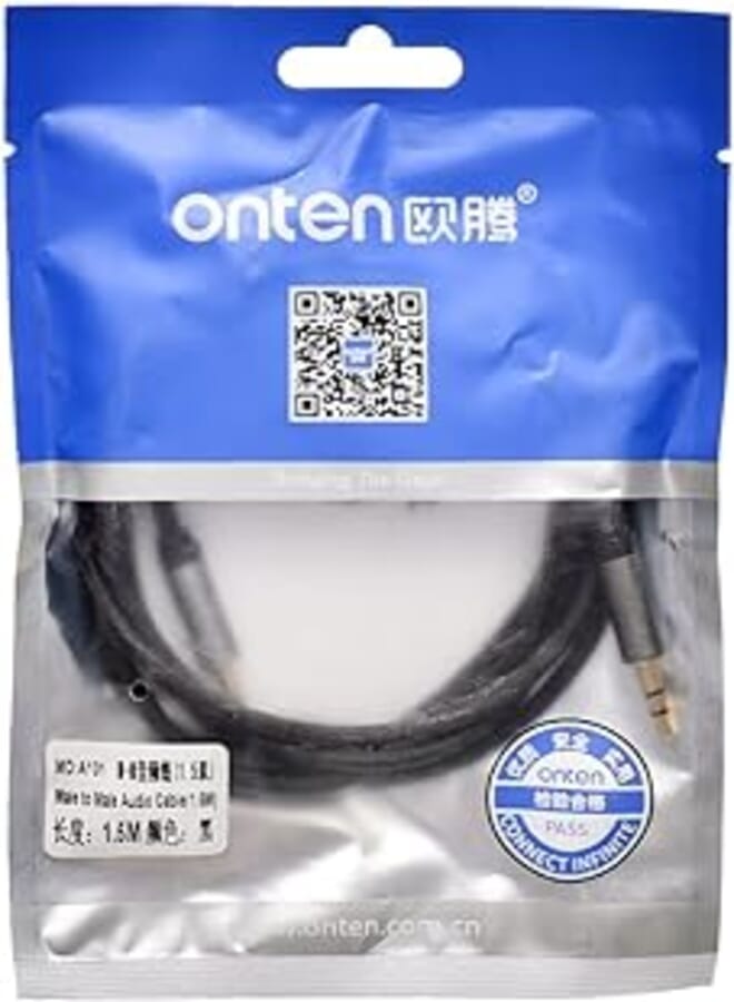 Onten audio cable male 1 * 1 1.5m - black