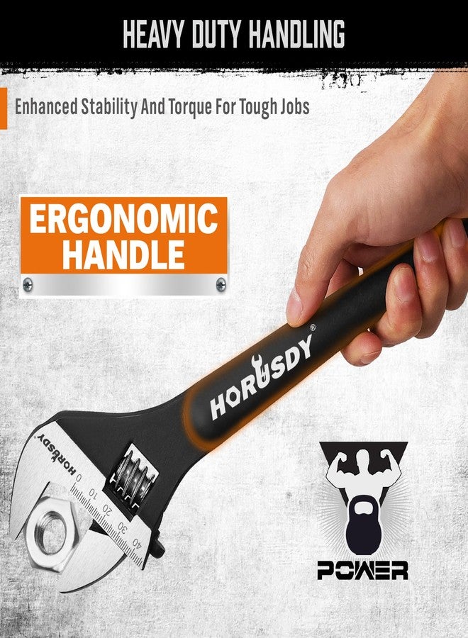 HORUSDY 3-Piece Adjustable Spud Wrench Set, 10", 12", 16", CR-V Steel, SAE & Metric Scale, Black Oxide Finish, Heavy Duty Wrenches for Construction, Mechanical Repair, DIY and Outdoor Projects - Image 5