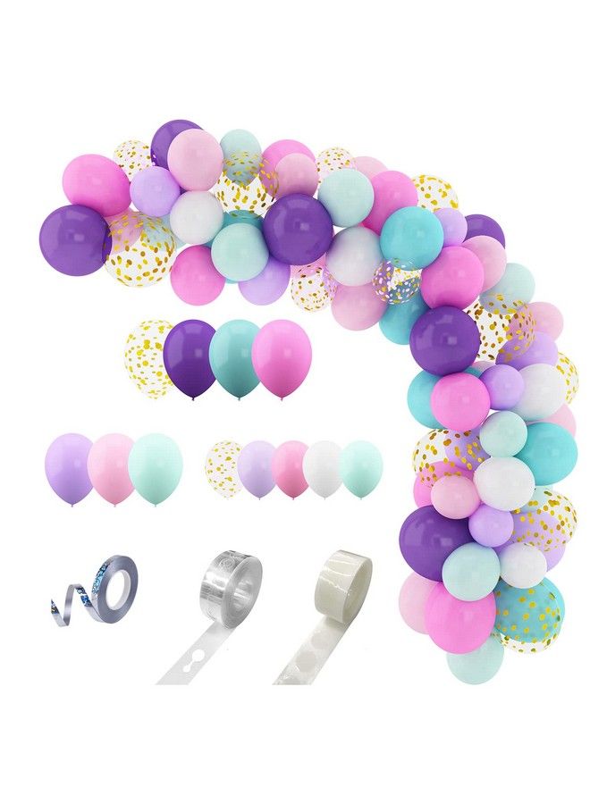 Amandir 168Pcs Unicorn Balloons Arch Garland Kit, Pink Purple Aqua Blue Confetti Latex Balloons For Unicorn Birthday Decorations For Girls Wedding Baby Shower Party Supplies - Image 2