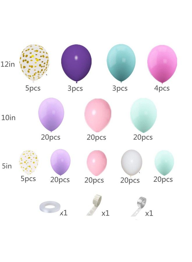 Amandir 168Pcs Unicorn Balloons Arch Garland Kit, Pink Purple Aqua Blue Confetti Latex Balloons For Unicorn Birthday Decorations For Girls Wedding Baby Shower Party Supplies - Image 3