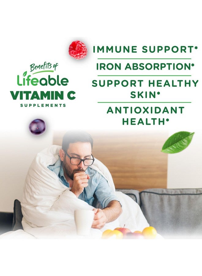 Lifeable Vitamin C Gummies for Adults | 750mg | Great Tasting Orange Flavor VIT C | Vegan Non GMO Vitamin C Chewable | for Immune Support | 90 Gummies - Image 3