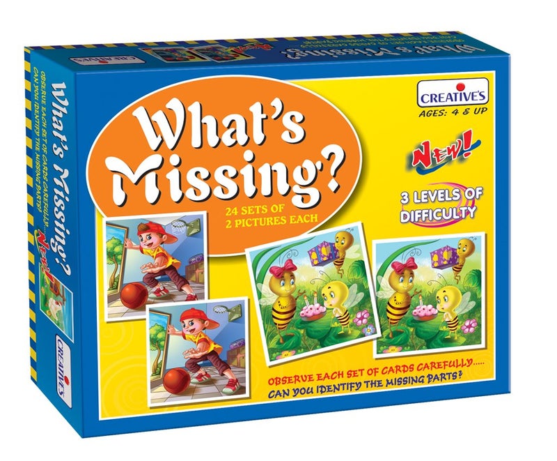 Creatives Creative’s What’s Missing?| Searching for the Missing Items in Cards| Concentration Skills | Different Level of Difficult Problem Solving Skills for Children| Picture Card Games for kids | Ages 4 & Up - Image 1