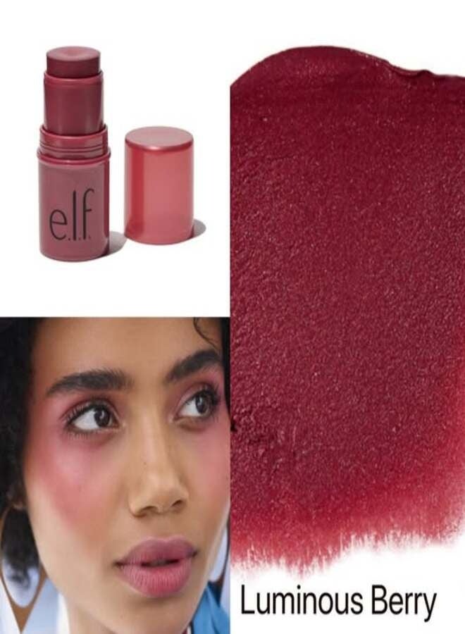 إلف قلم إي.إل.إف. مونوكروماتيك متعدد الاستخدامات - لون التوت اللامع | قلم أحمر خدود، أحمر شفاه، وظلال عيون متعدد الاستخدامات بقوام كريمي يتحول إلى بودرة، غني بزبدة الشيا وفيتامين هـ - 4.4 غرام - Image 2