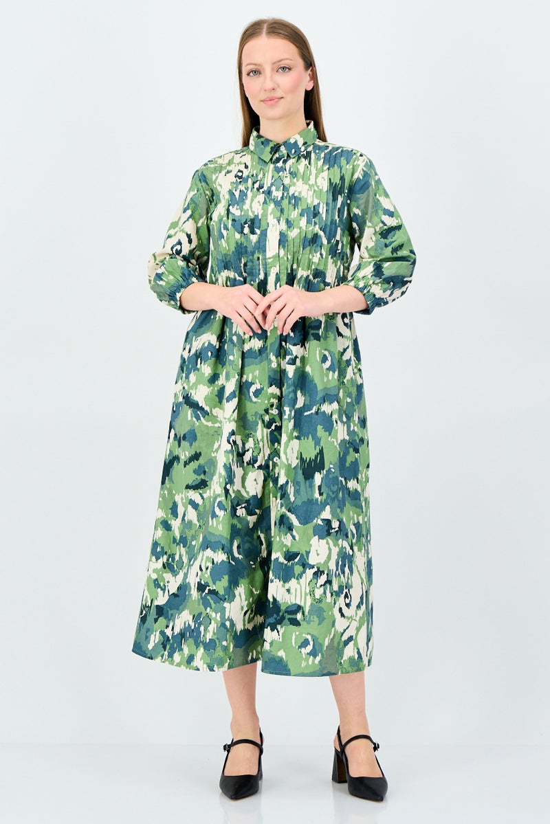 ANNE KLEIN Women Allover Print Shirt Dress, Multicolor - Image 1