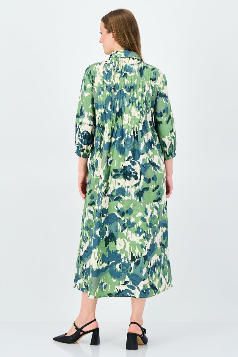 ANNE KLEIN Women Allover Print Shirt Dress, Multicolor - Image 4