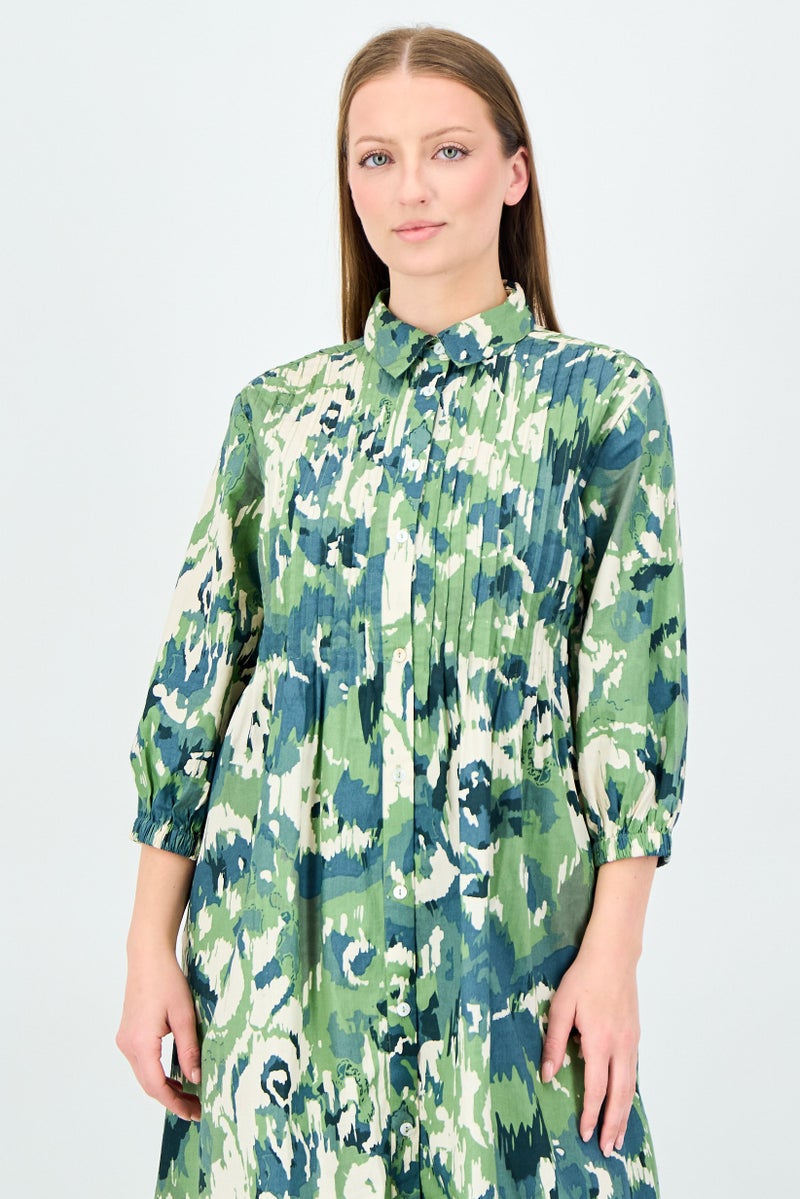 ANNE KLEIN Women Allover Print Shirt Dress, Multicolor - Image 3