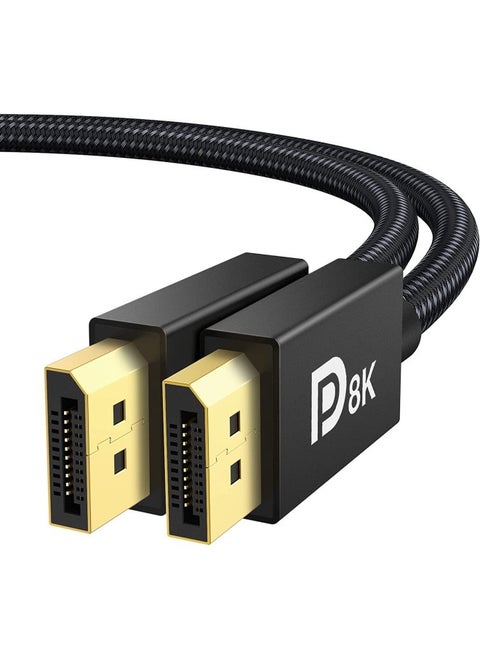 DP Line 2.1 Computer Monitor HD Line UHBR10 40Gbps Large DP To Large DP Adapter Manufacturers Wholesale-Color:Black 8K-Line Length:1 M