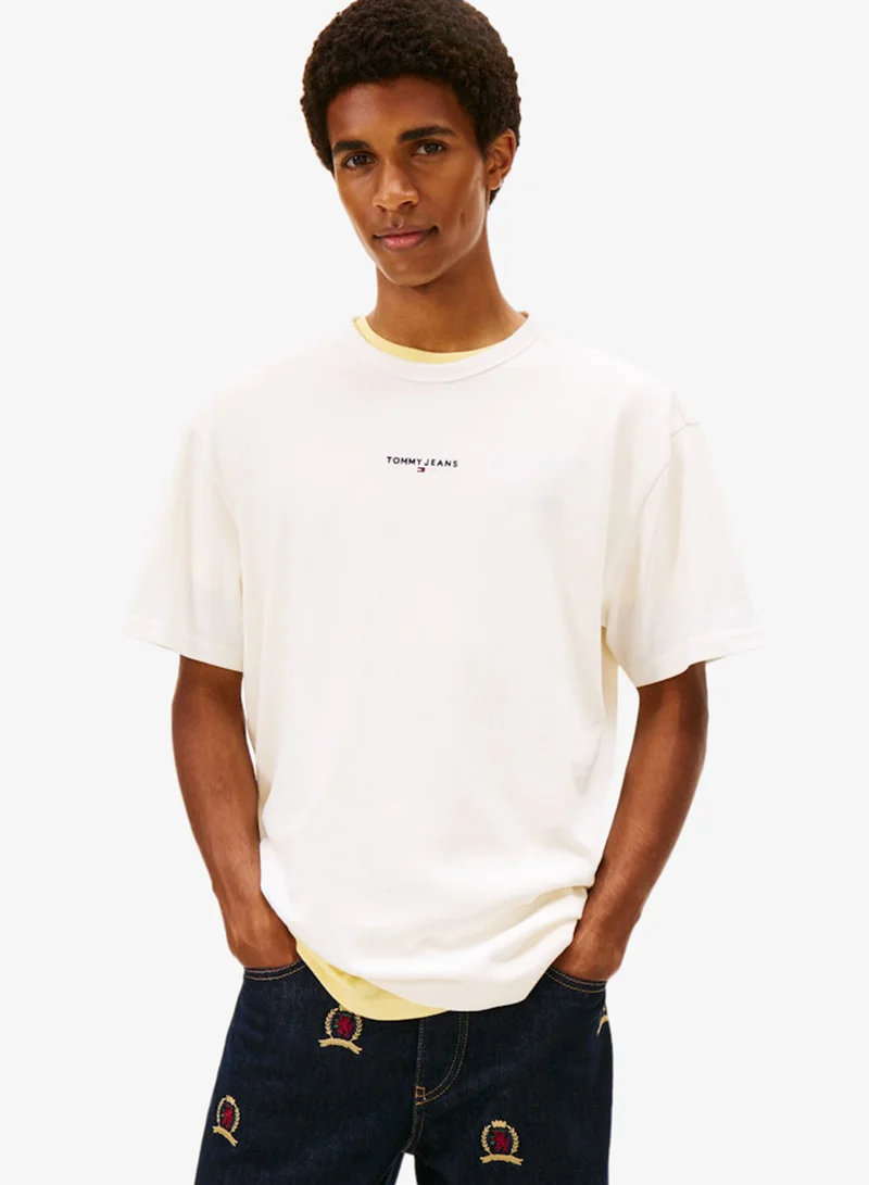 TOMMY JEANS Linear Logo Crew Neck T-Shirt