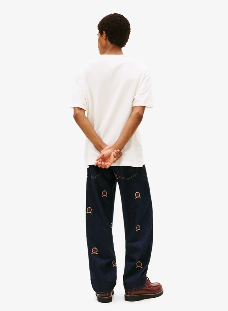 TOMMY JEANS Linear Logo Embroidery Relaxed T-Shirt