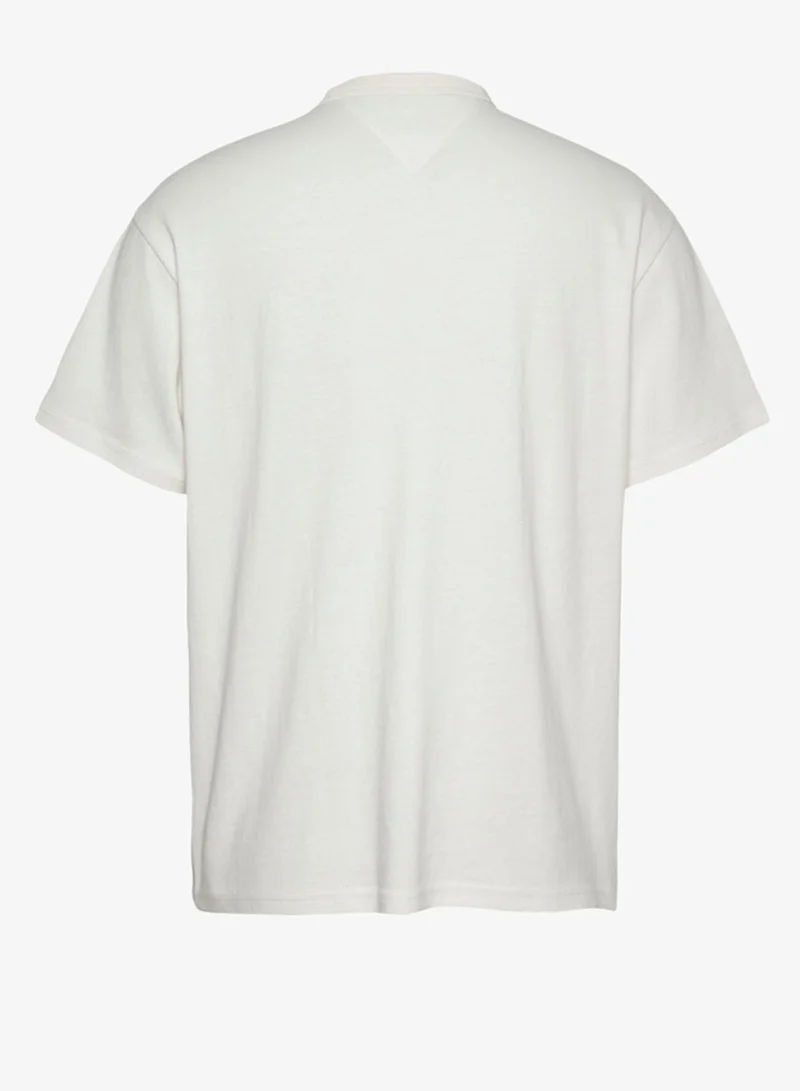 TOMMY JEANS  Linear Logo Embroidery Relaxed T-Shirt for Men | Best Price UAE