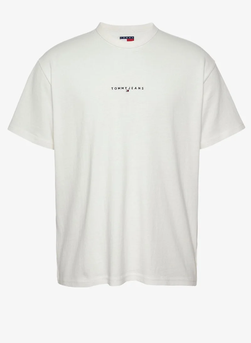 TOMMY JEANS  Linear Logo Embroidery Relaxed T-Shirt for Men | Best Price UAE