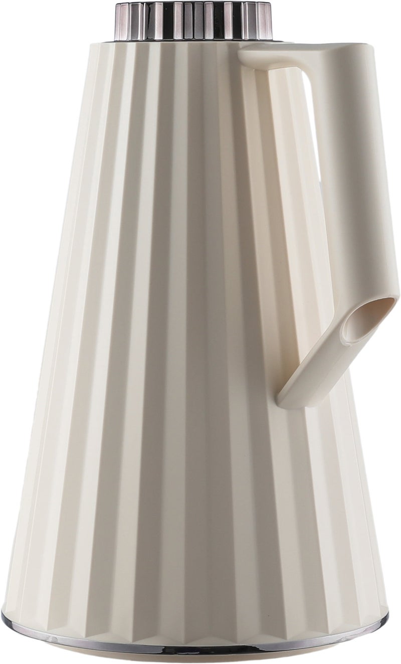 Elegance Vigo Elegance Thermos, 1 Liter, Glass Inner Container, Nickel Lid - Beige - Image 4