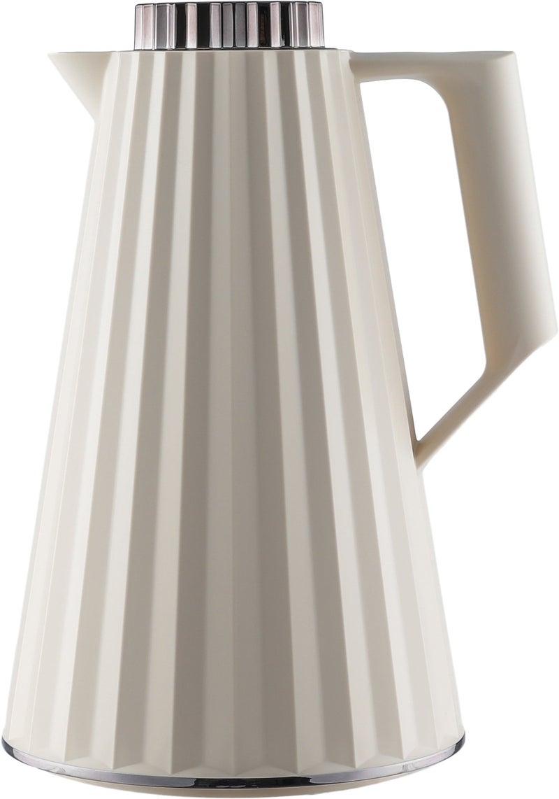 Elegance Vigo Elegance Thermos, 1 Liter, Glass Inner Container, Nickel Lid - Beige - Image 3