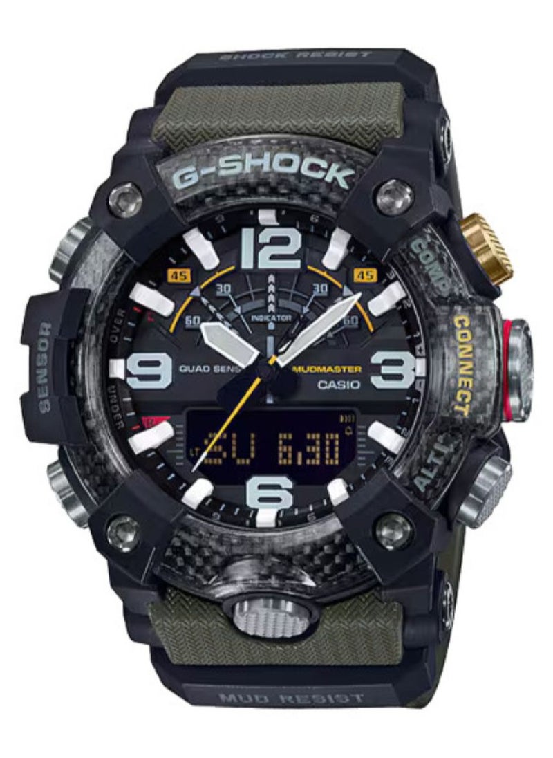 G-SHOCK Casio G-Shock GG-B100-1A3DR Men's Mudmaster Watch – Carbon Core Guard, Quad Sensor, Mud Resistant, Green Resin Band, Analog-Digital, Tactical Outdoor Military Sport Watch  - Image 1