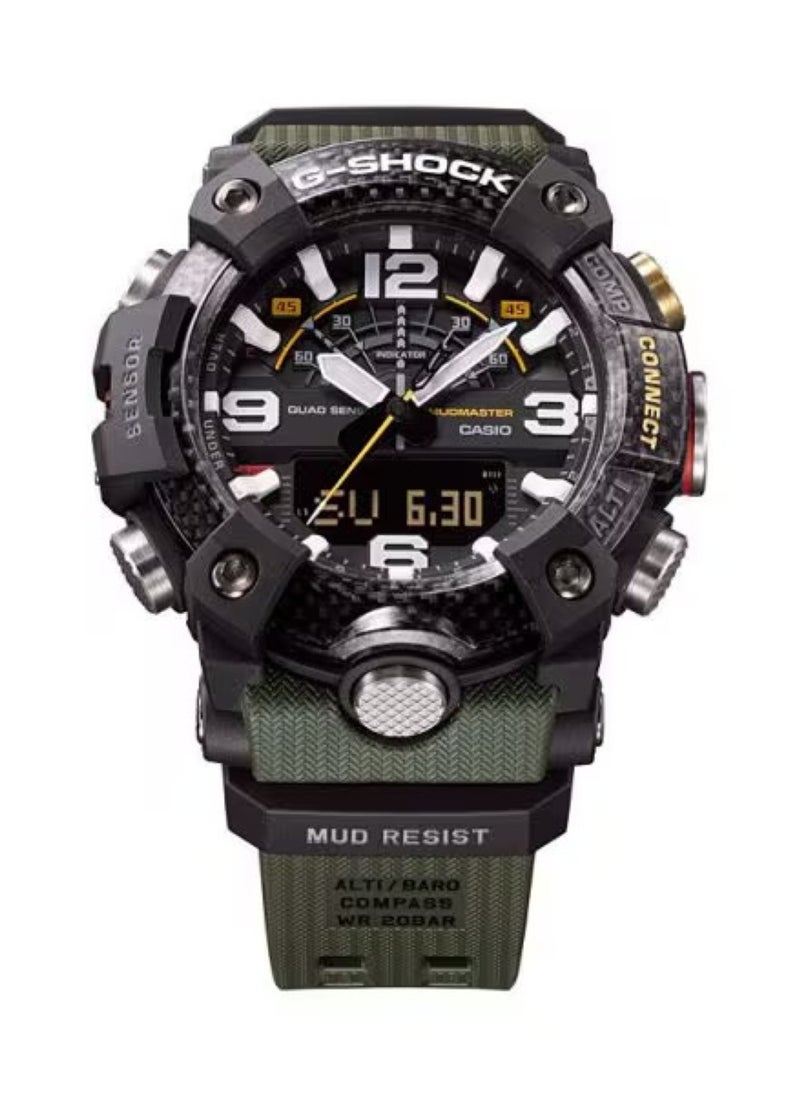 G-SHOCK Casio G-Shock GG-B100-1A3DR Men's Mudmaster Watch – Carbon Core Guard, Quad Sensor, Mud Resistant, Green Resin Band, Analog-Digital, Tactical Outdoor Military Sport Watch  - Image 2