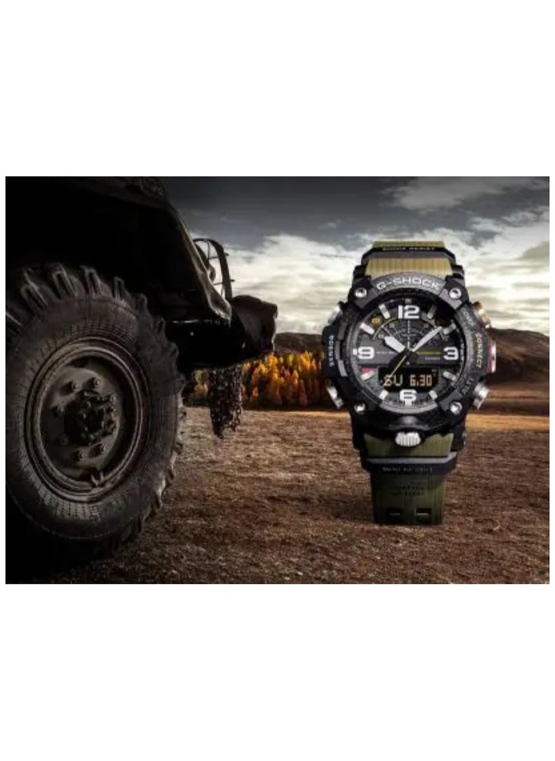 G-SHOCK Casio G-Shock GG-B100-1A3DR Men's Mudmaster Watch – Carbon Core Guard, Quad Sensor, Mud Resistant, Green Resin Band, Analog-Digital, Tactical Outdoor Military Sport Watch  - Image 4